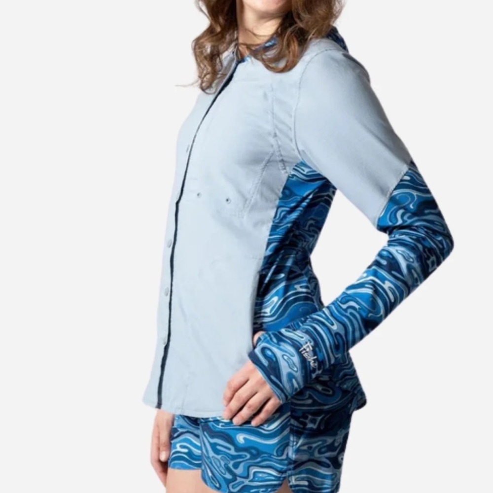 Fishewaters guide sunshirt.  Upf 50+.